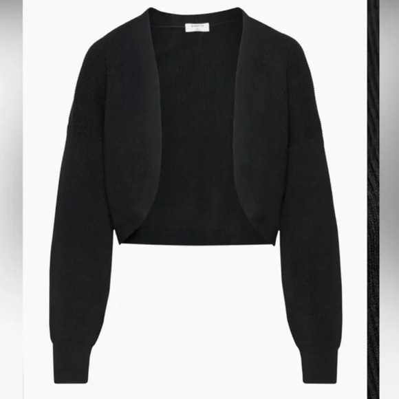 Aritzia Sweaters - Aritzia Black Cropped Open-Front Shrug